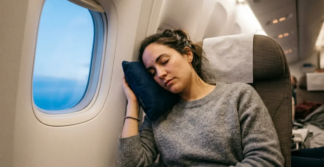 Passager en classe économique pendant un vol long-courrier