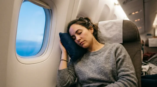 Passager en classe économique pendant un vol long-courrier